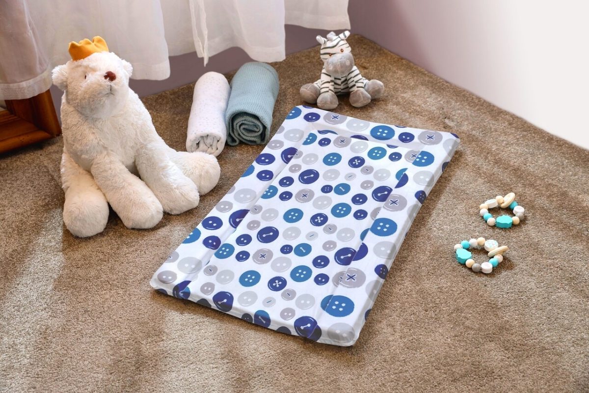 Saltea infasat M, 38x70 cm, Blue Button - imagine 1