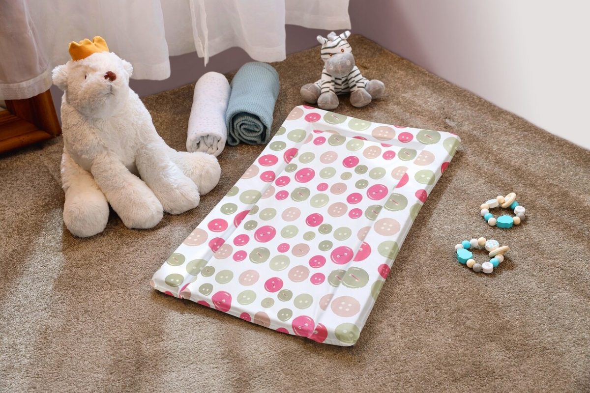 Saltea infasat M, 38x70 cm, Pink Button - imagine 1