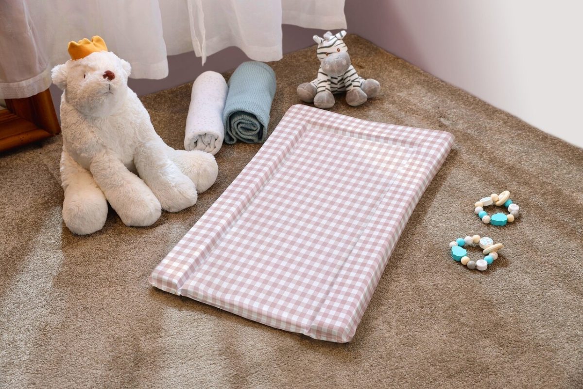 Saltea infasat M, 38x70 cm, Pink Gingham - imagine 1