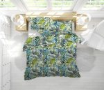 Set Alcam 2 perne microfibra 50x70 cm si pilota matlasata 180x200 cm, Jungle - imagine 2