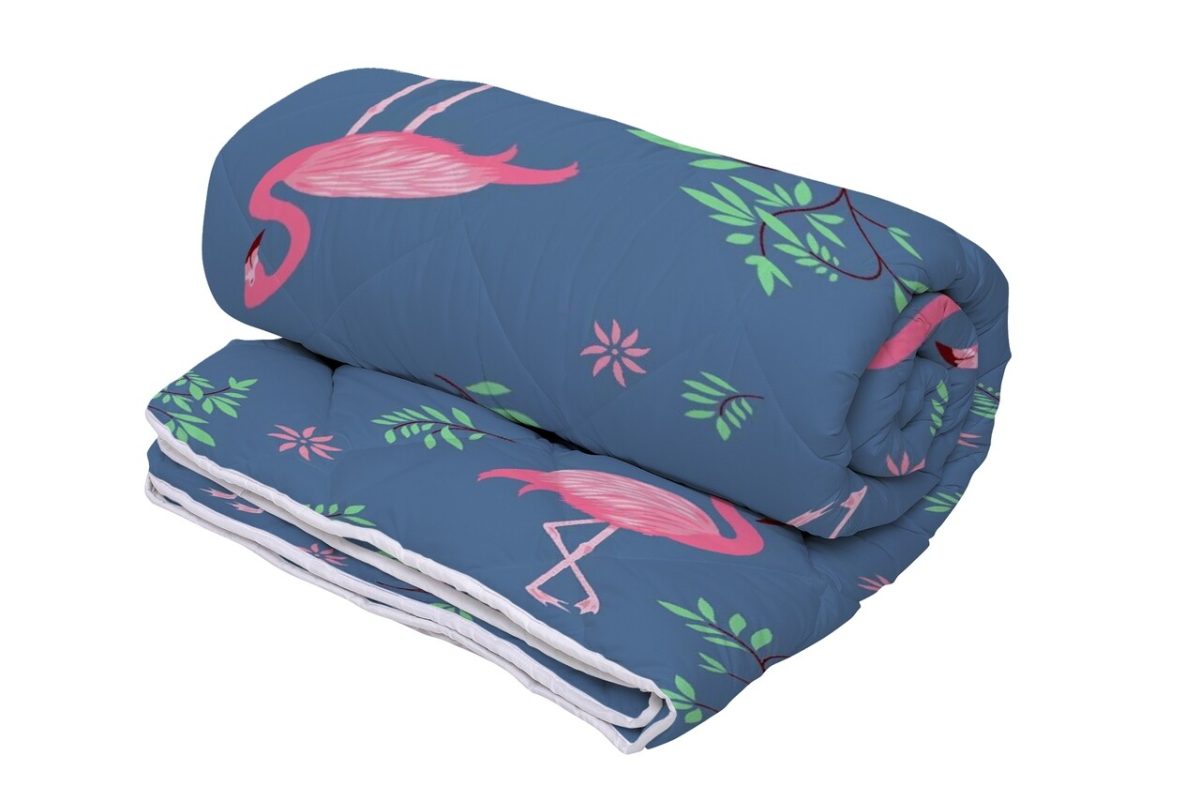 Set Alcam 2 perne microfibra 50x70 cm si pilota matlasata 180x200 cm, Pink Flamingo - imagine 3
