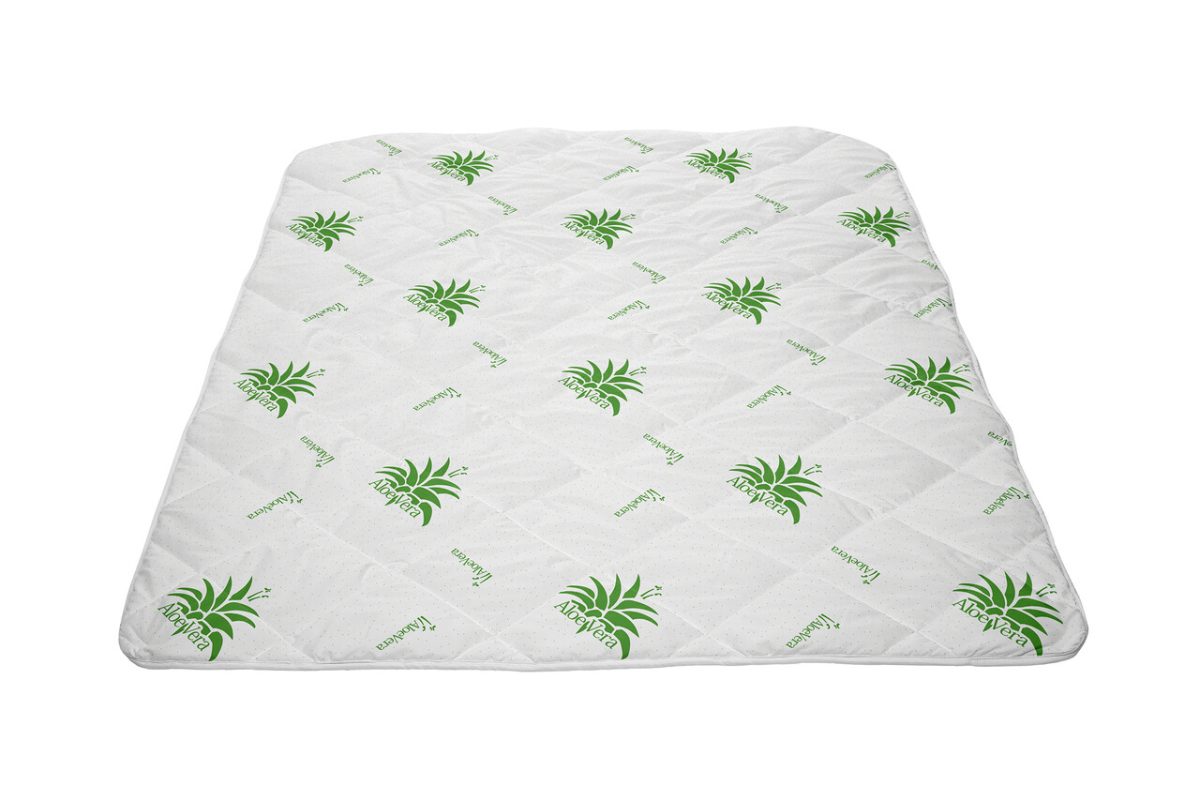 Set Aloe Vera Essence, 2 perne microfibra 50x70 cm si pilota matlasata 350g/mp, 200x220 cm - imagine 3
