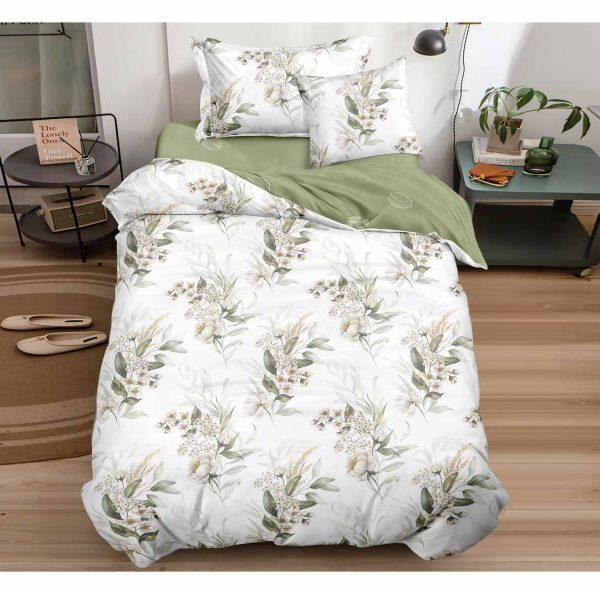 Lenjerie de pat 1 persoana , Material Textil tip Finet, 4 piese, LF-S2