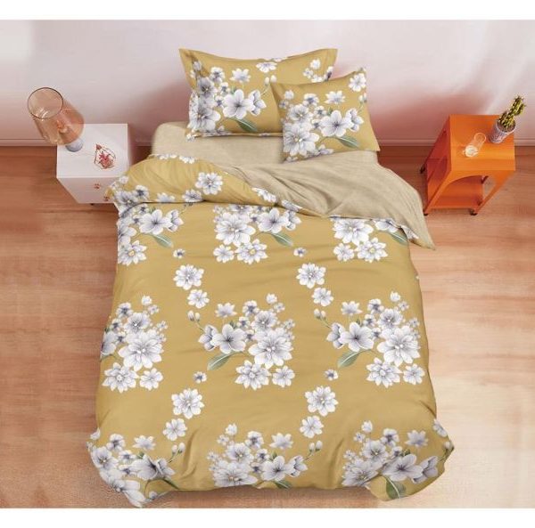 Lenjerie de pat 1 persoana , Material Textil tip Finet, 4 piese, LF-S9