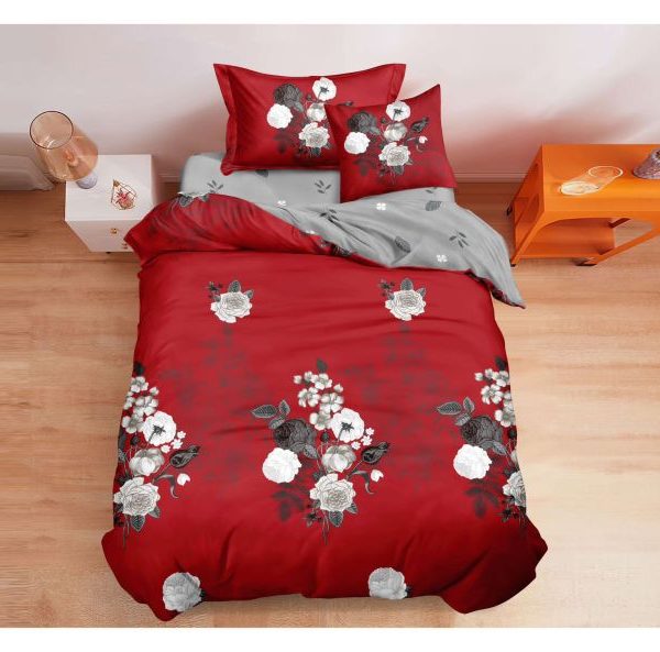 Lenjerie de pat 1 persoana , Material Textil tip Finet, 4 piese, LF-S10