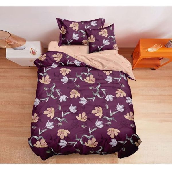 Lenjerie de pat 1 persoana , Material Textil tip Finet, 4 piese, LF-S12