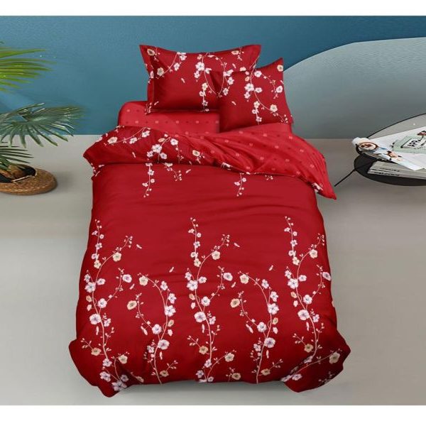 Lenjerie de pat 1 persoana , Material Textil tip Finet, 4 piese, LF-S14
