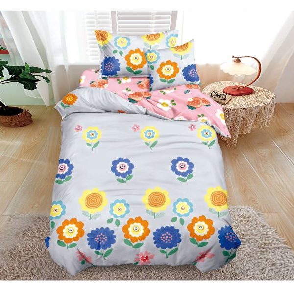 Lenjerie de pat 1 persoana ,Material Textil tip  Finet, 4 piese, LF-S18