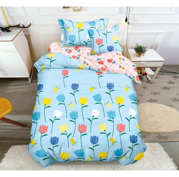 Lenjerie de pat 1 persoana ,Material Textil tip  Finet, 4 piese, LF-S19