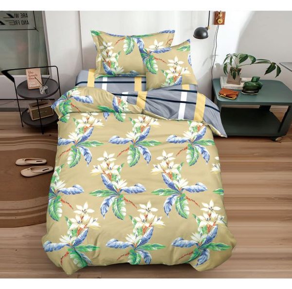 Lenjerie de pat 1 persoana ,Material Textil tip  Finet, 4 piese, LF-S29