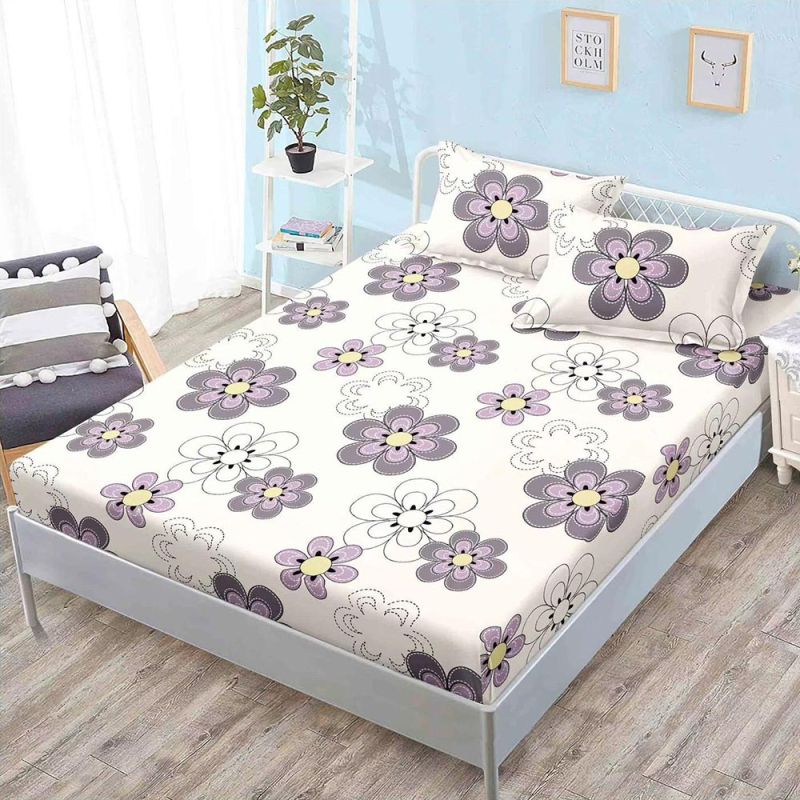 product_7198 Set husa pentru pat 160*200 cm confectionata din material textil tip finet cu imprimeu + 2 fete de perna HP160-100 - imagine 1