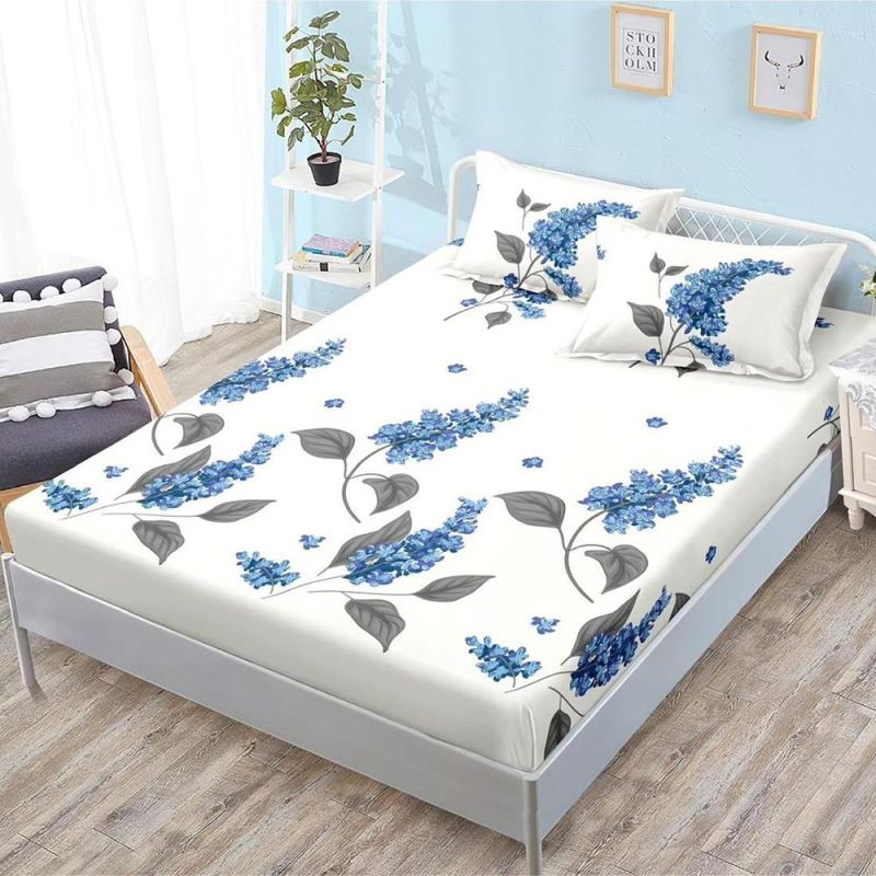product_7202 Set husa pentru pat 160*200 cm confectionata din material textil tip finet cu imprimeu + 2 fete de perna HP160-105 - imagine 1