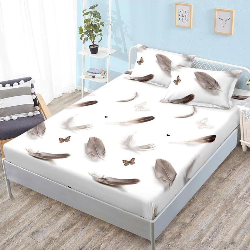product_7209 Set husa pentru pat 160*200 cm confectionata din material textil tip finet cu imprimeu + 2 fete de perna HP160-112 - imagine 1
